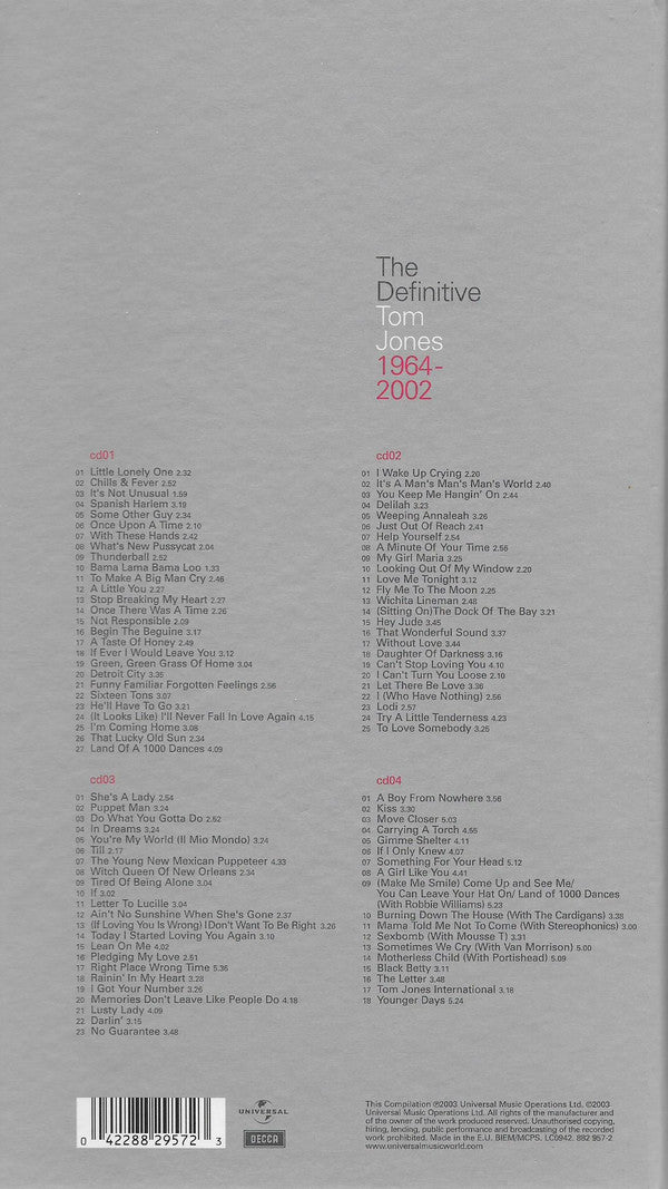 The Definitive Tom Jones 1964 2002 Boxset