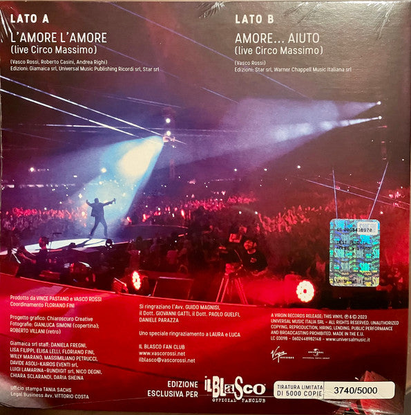 Vasco Live  L'Amore L'Amore / Amore Aiuto Limited Edition