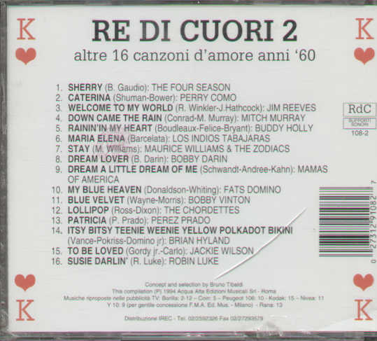 Re Di Cuori Vol.2 16 Canzoni D'amore Anni 60