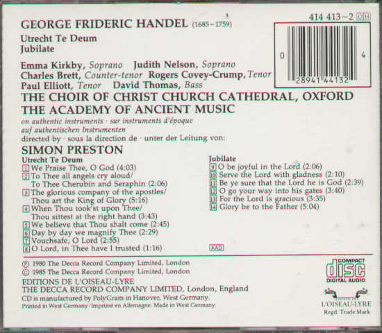 Haendel Preston Utrecht Te Deum