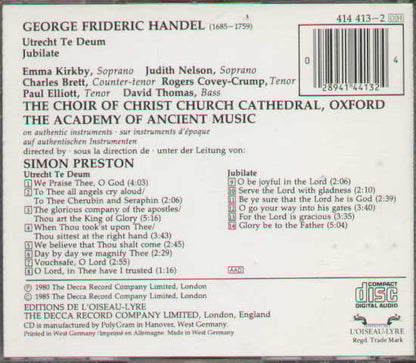 Haendel Preston Utrecht Te Deum