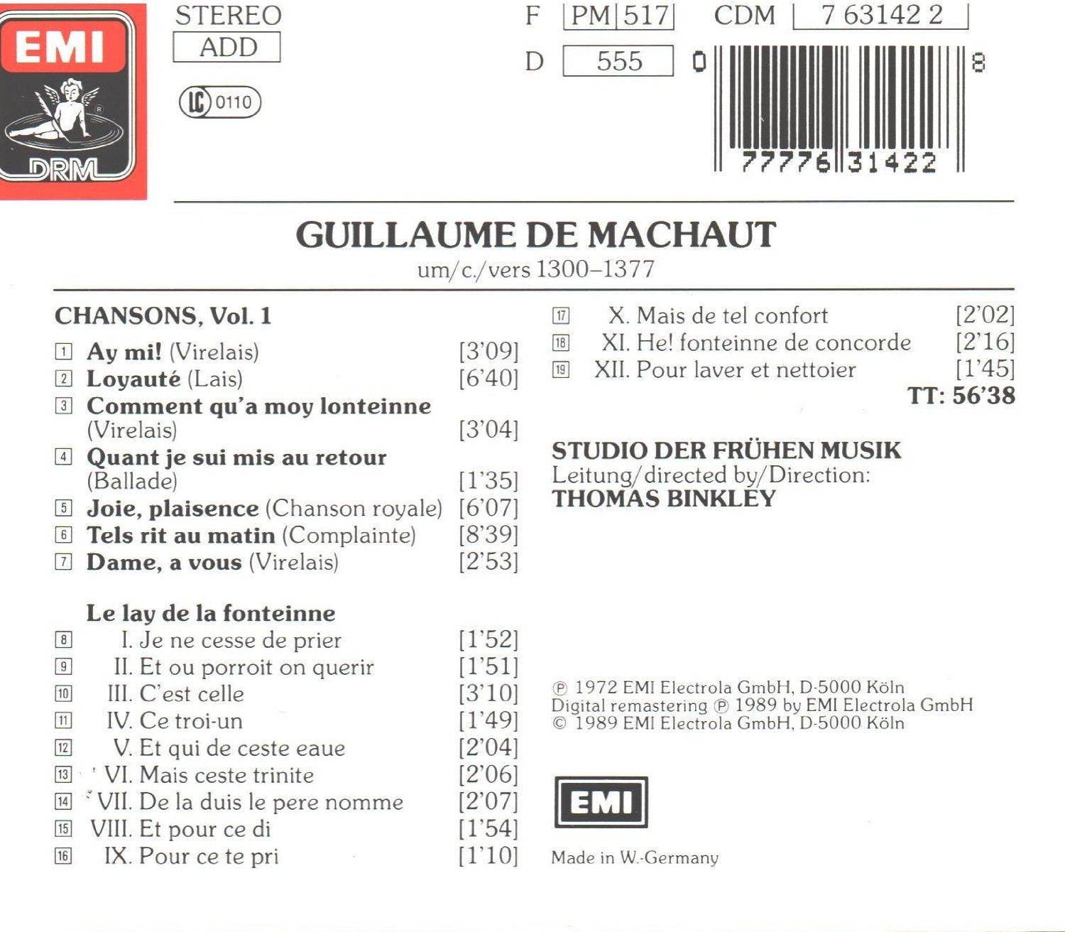 Chansons Volume 1