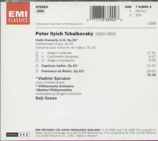 Violin Concerto / Capriccio Italien