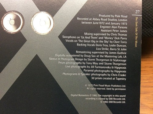 The Dark Side Of The Moon Twentieth Anniversary Edition