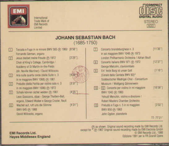 Toccata E Fuga In Re Minore ...