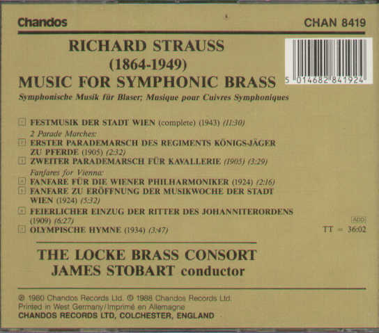 Richard Strauss Music For Symphonic Brass