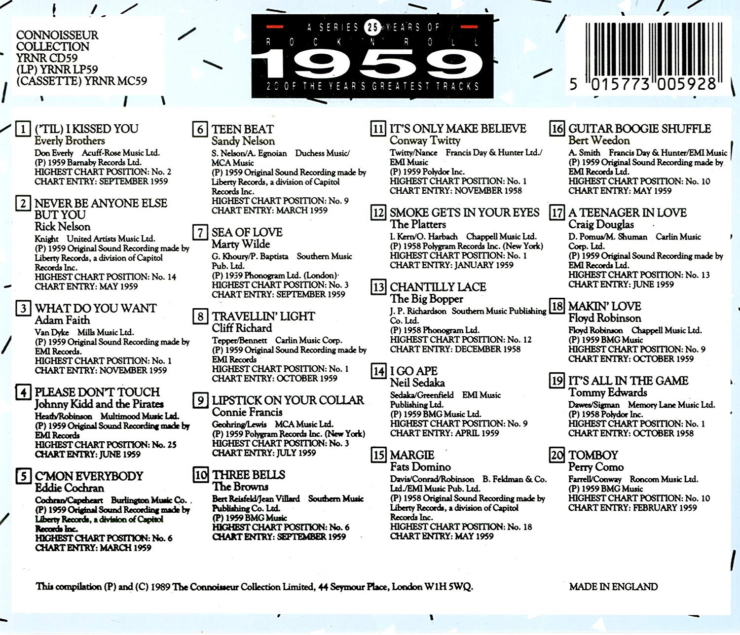 A Series 25 Years Of Rock'n'roll 1959