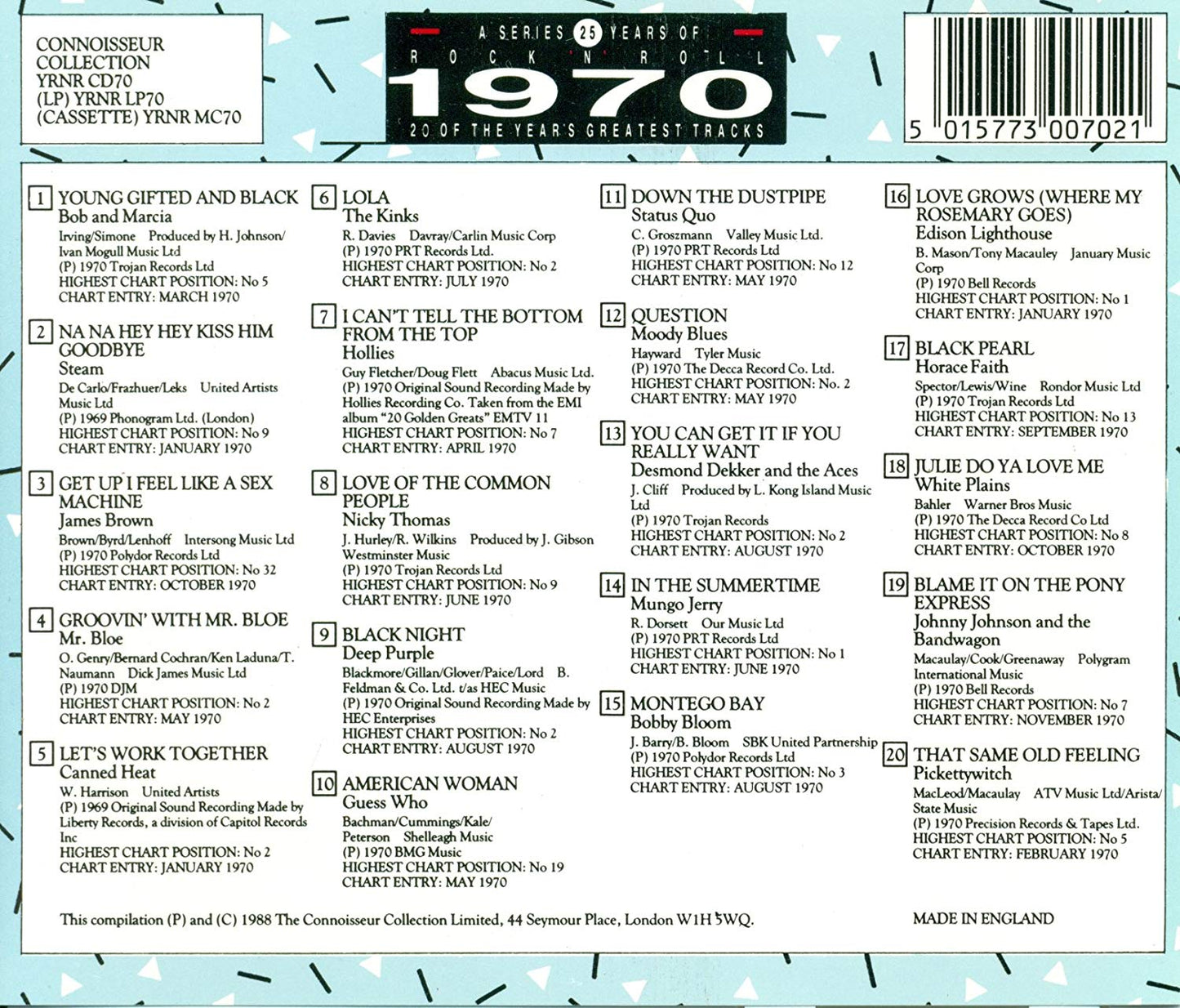 A Series 25 Years Of Rock N Roll 1970