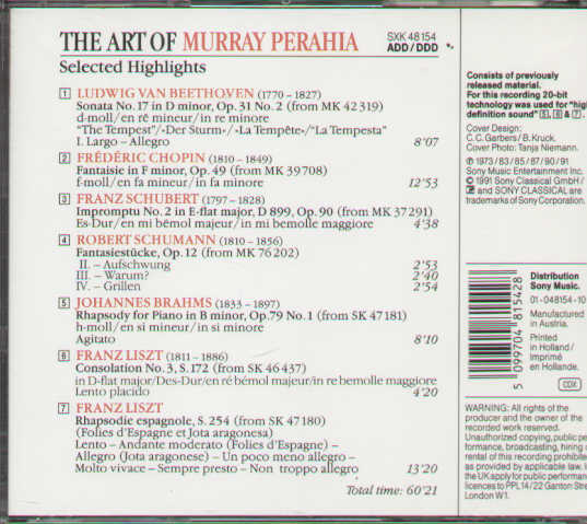 The Art Of Murray Perahia