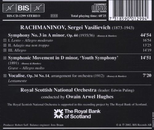 Symphony No.3 / Vocalise / Youth Symphony