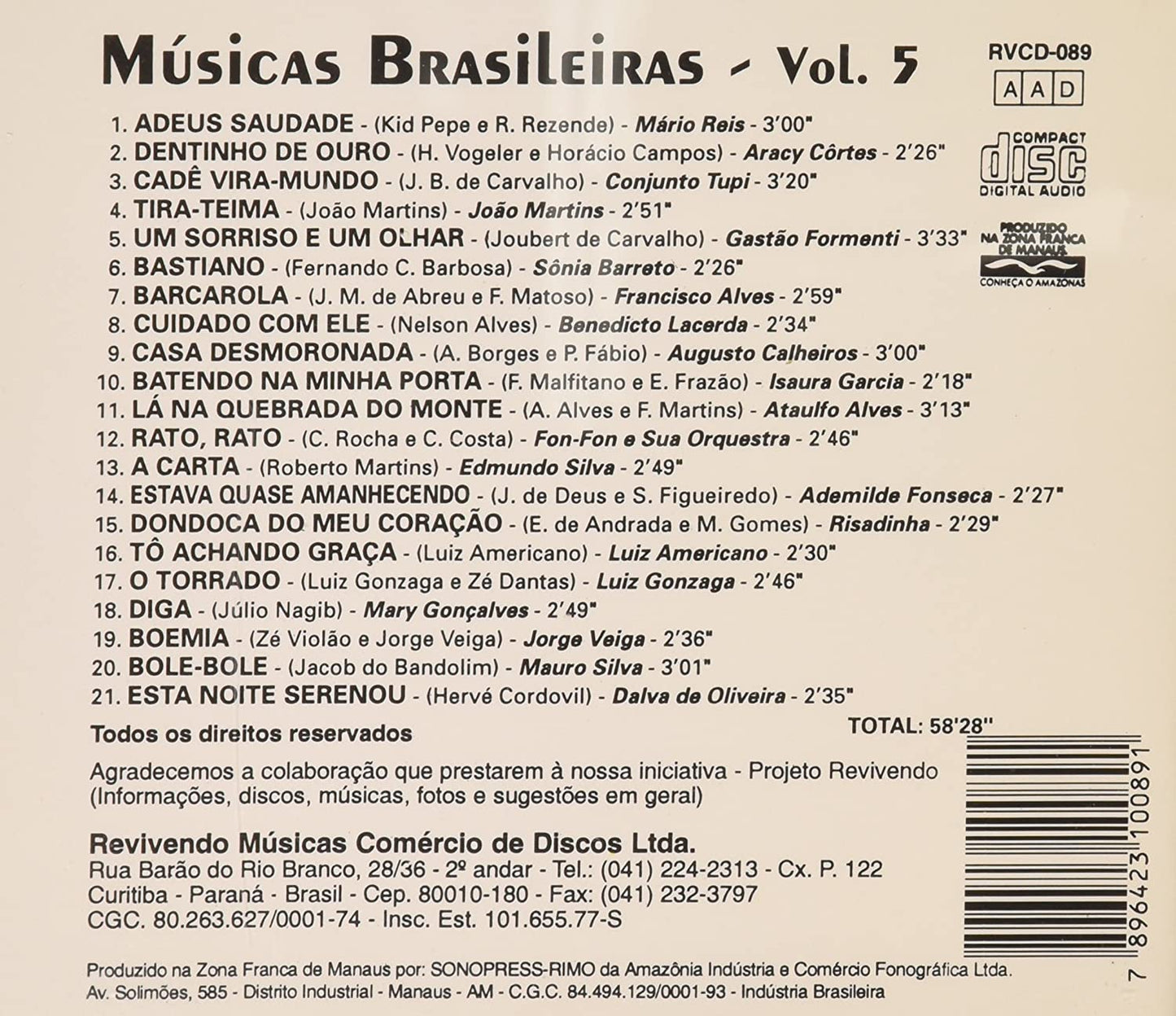 Musicas Brasileiras Vol.5