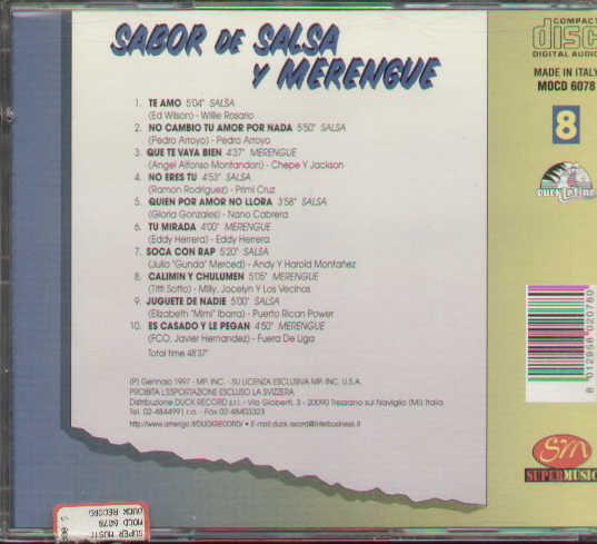 Sabor De Salsa Y Merengue Vol.8