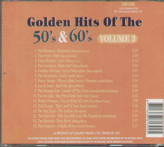 Golden Hits Of The 50'S & 60'S Volume 3