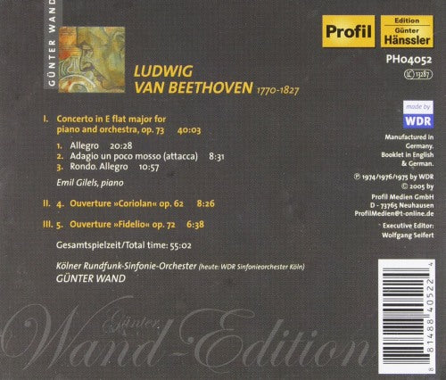 The Günter Wand Edition Piano Concerto No 5