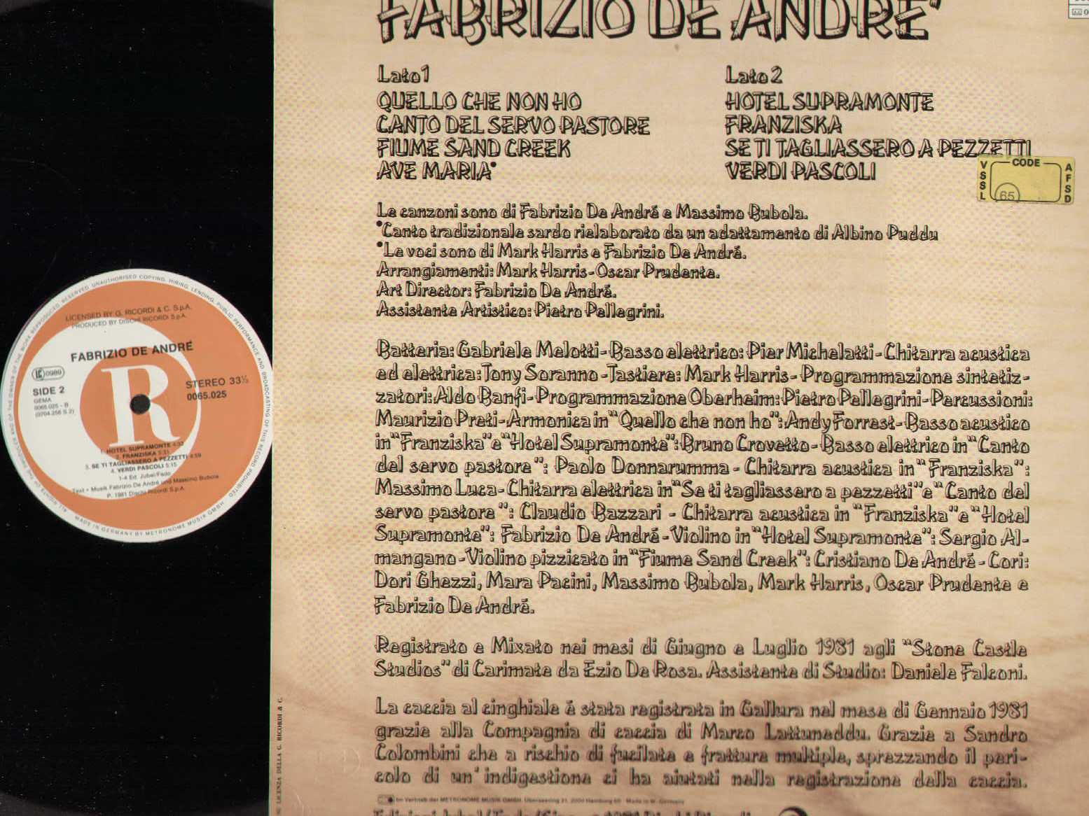 Fabrizio De Andre 0065025