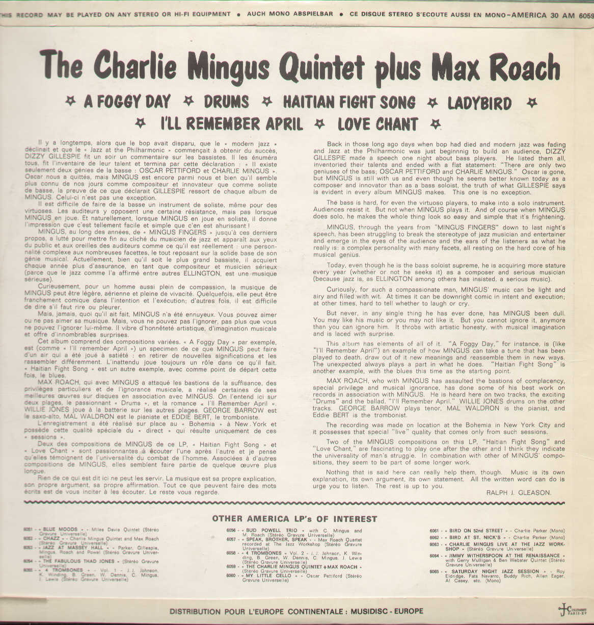 The Charles Mingus Quintet Plus Max Roach