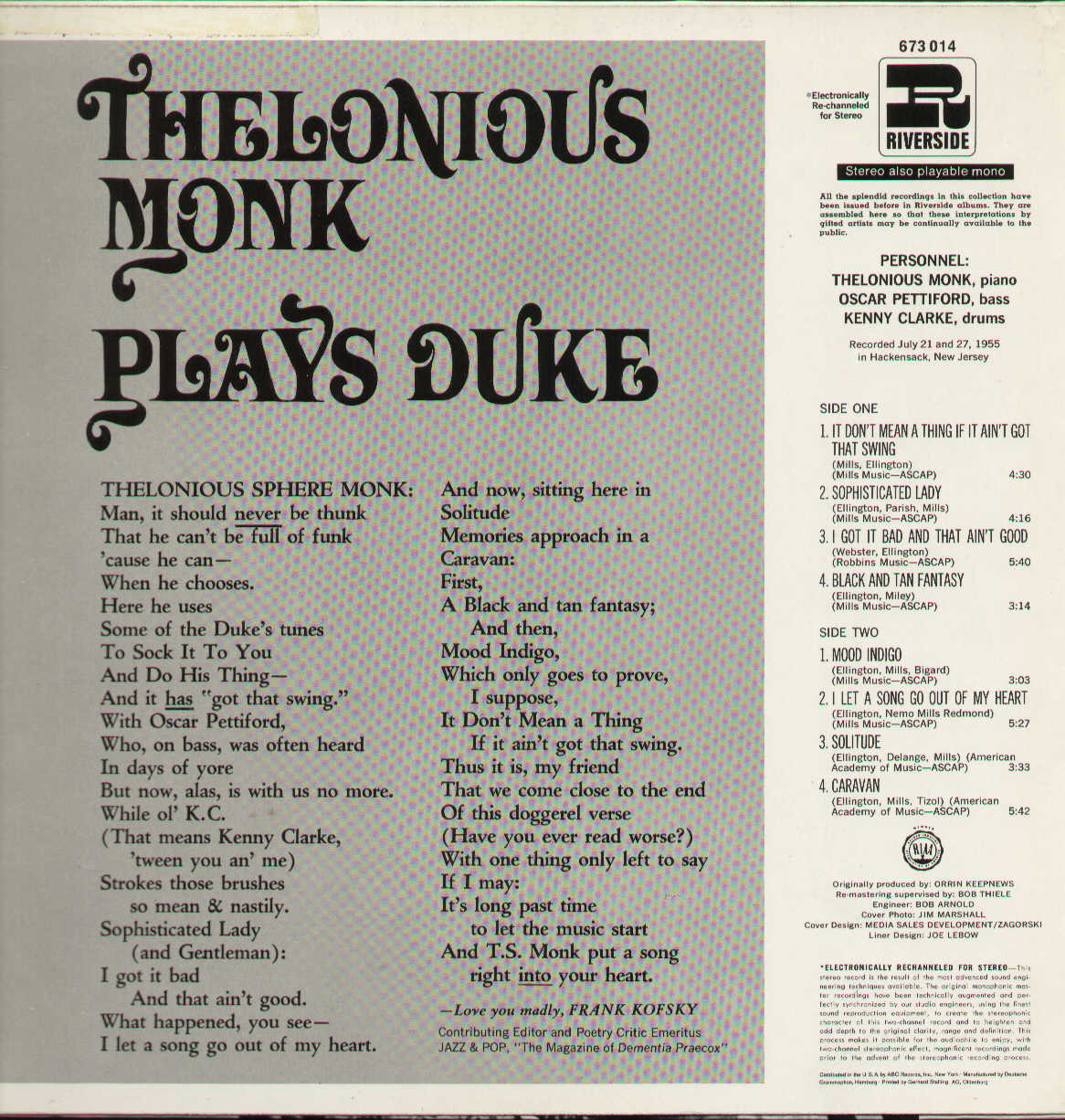 Thelonious Monk Plays Duke