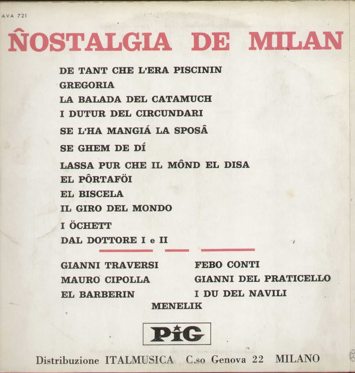 Nostalgia De Milan