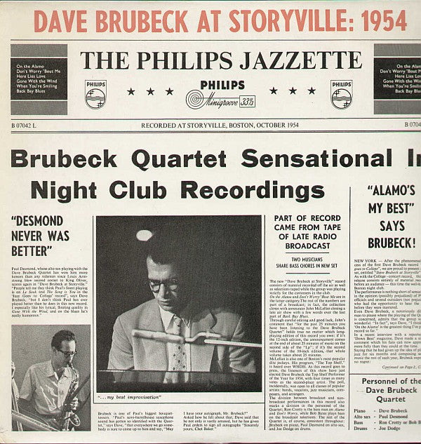 Dave Brubeck At Storyville 1954