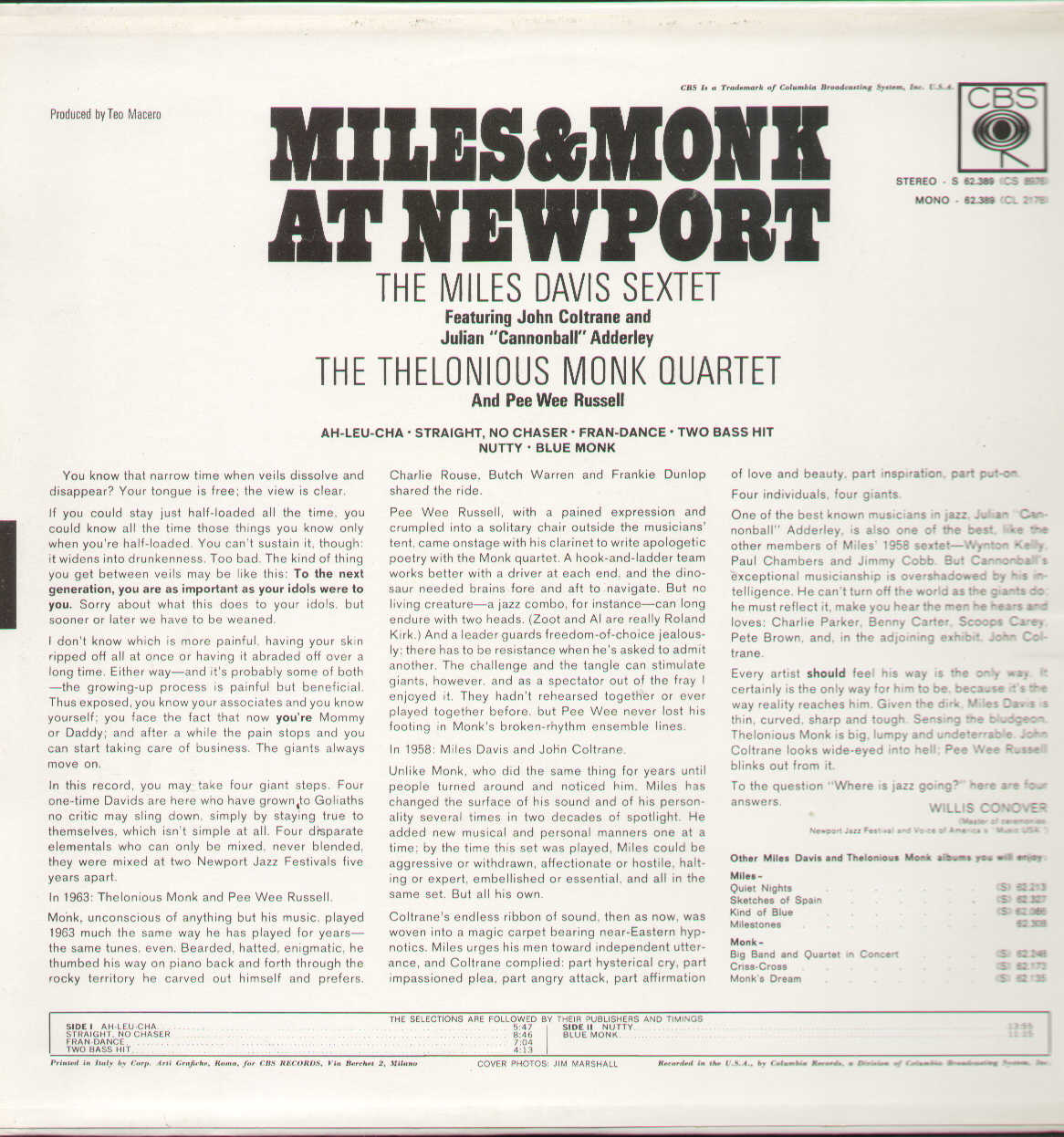 Miles & Monk At Newport
