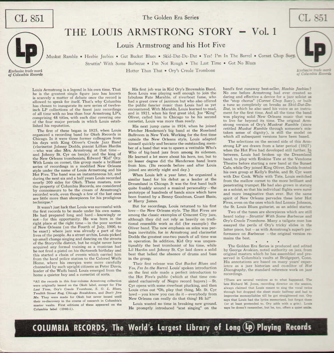 The Louis Armstrong Story Vol.1