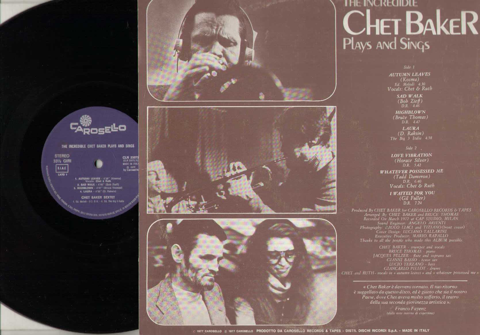 The Incredible Chet Baker Plays And Sings
