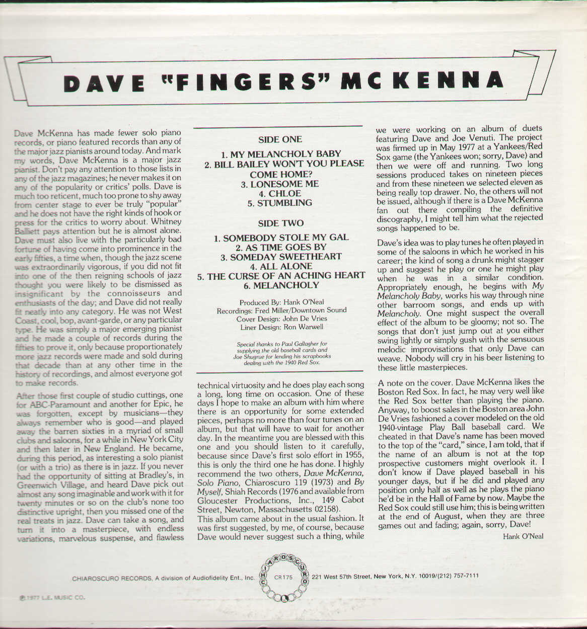 Dave Fingers Mckenna