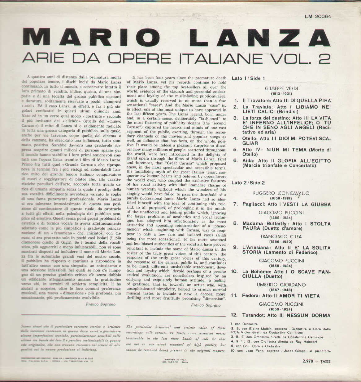 Arie Da Opere Italiane Vol.2
