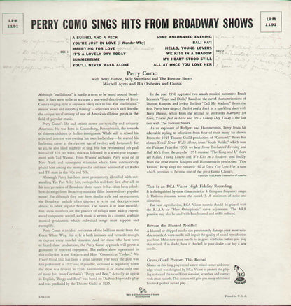 Perry Como Sings Hits From Broadway Shows