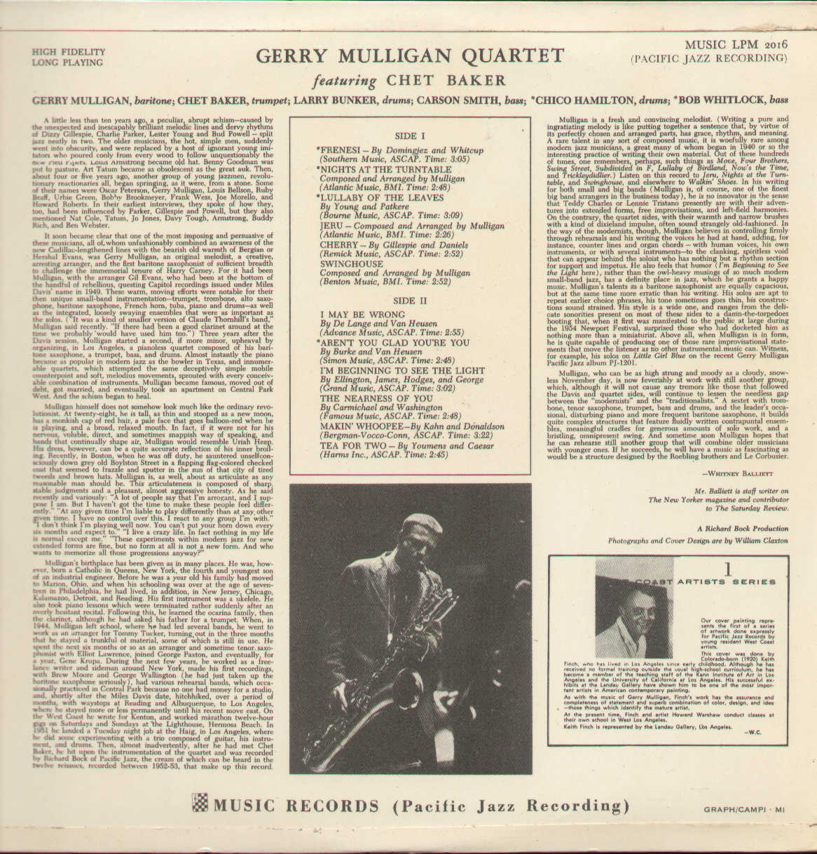 Gerry Mulligan Quartet Featuring Chet Baker