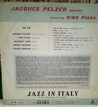 Jacques Pelzer Quartet Lp Dino Piana