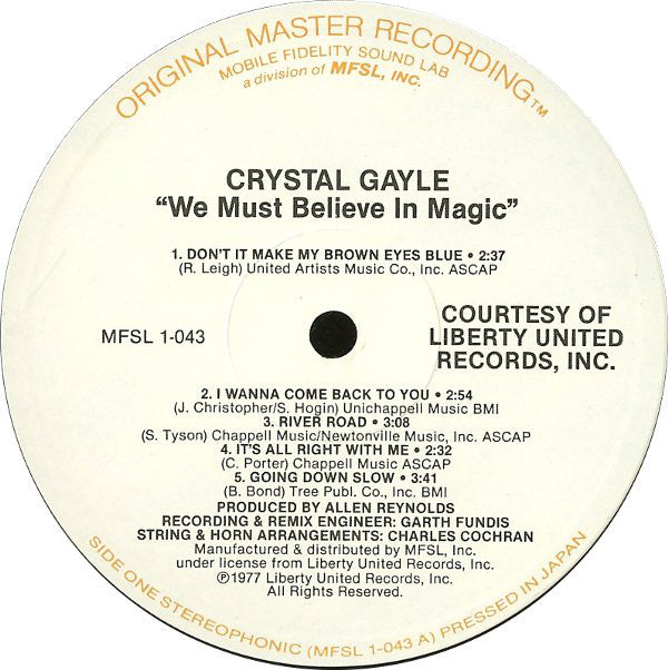 We Must Believe In Magic Original Master Recording
