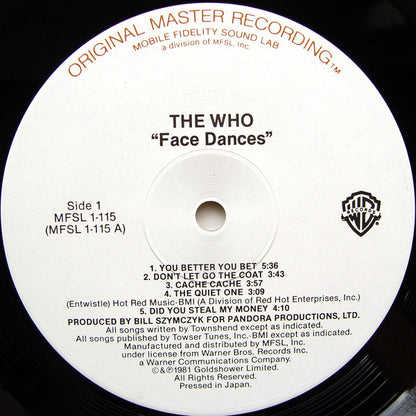Face Dances Original Master Recording