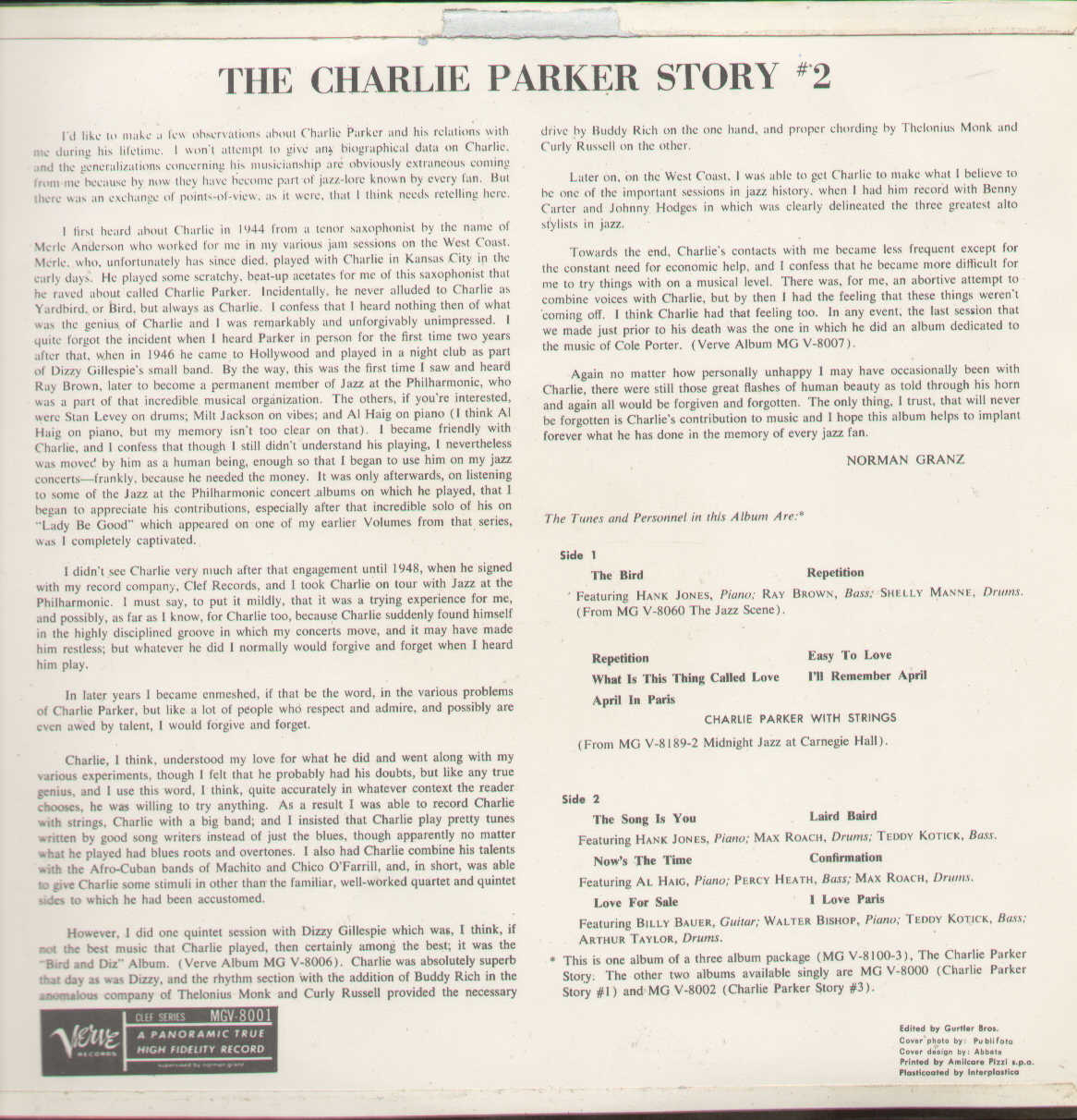 The Charlie Parker Story Vol.2