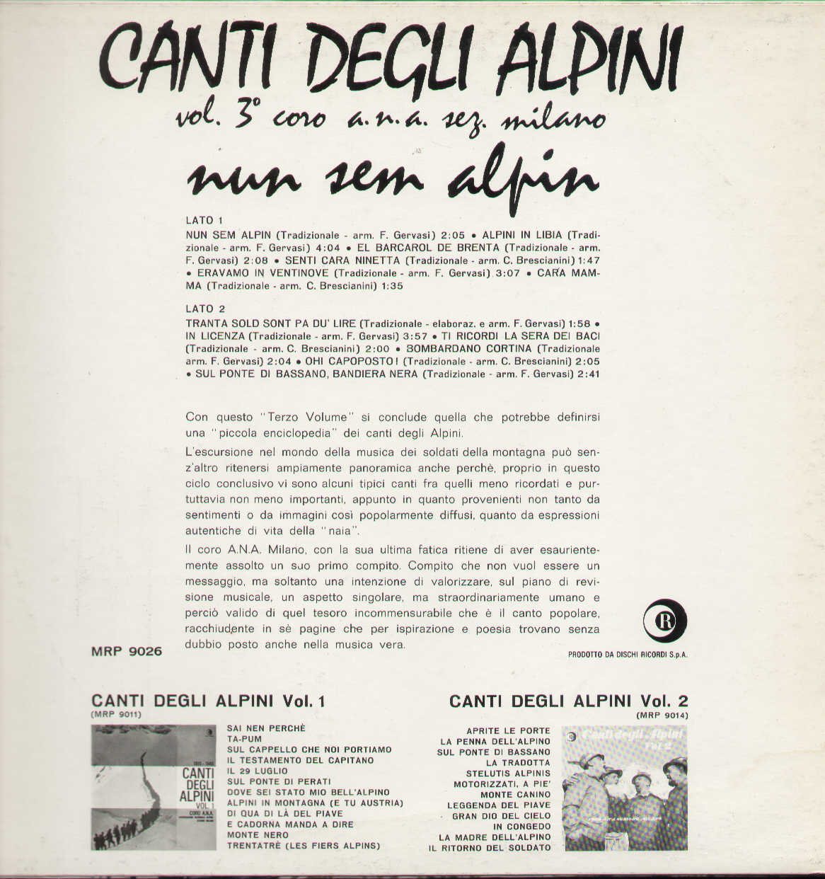 Canti Degli Alpini Vol.3