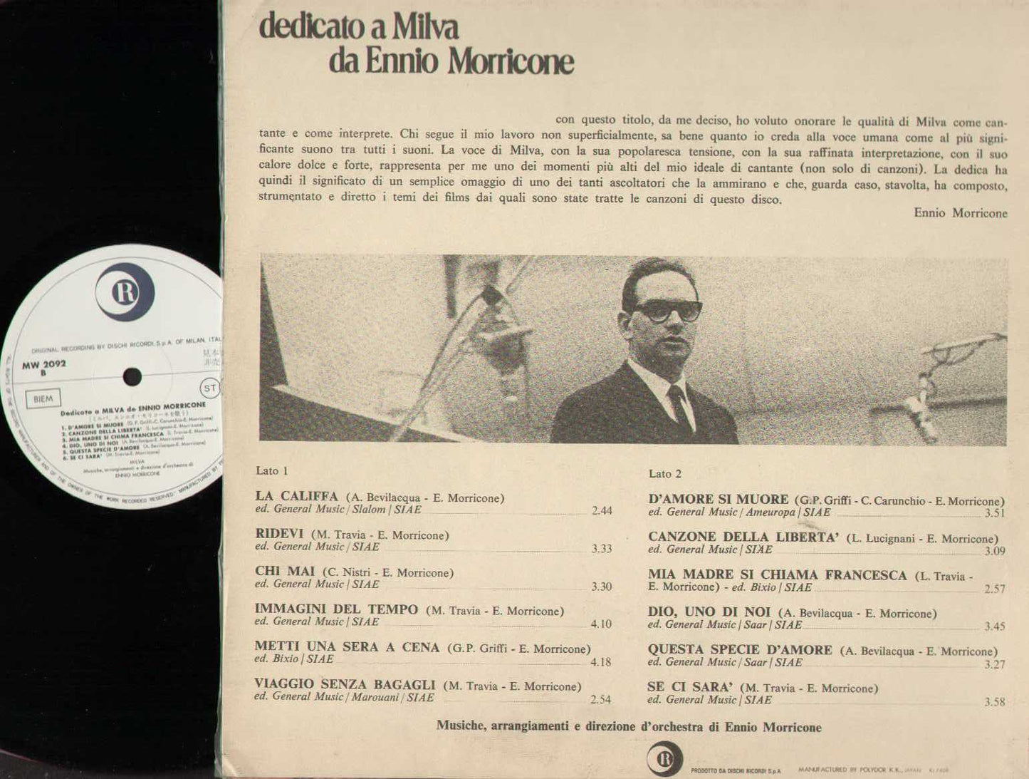 Dedicato A Milva Da Ennio Morricone