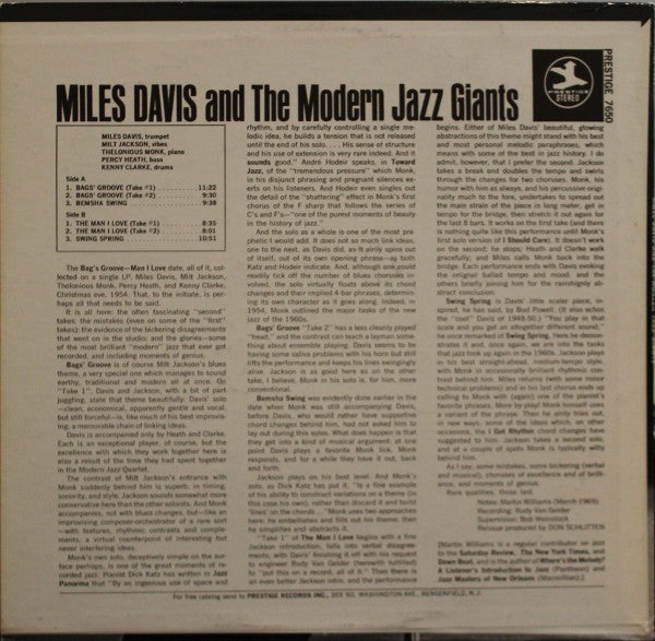 Miles Davis And The Modern Jazz Giants