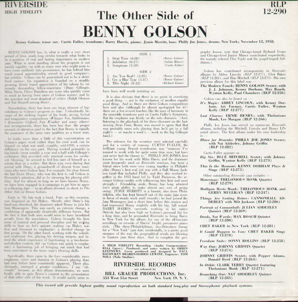 The Other Side Of Benny Golson