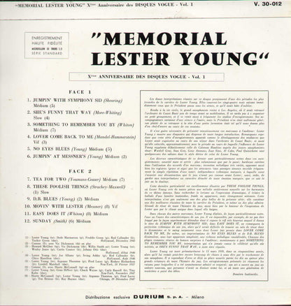 Memorial Lester Young Vol.1