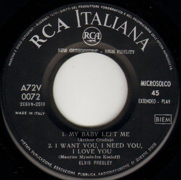 My Baby Left Me / I Want You I Need You I Love You / ..