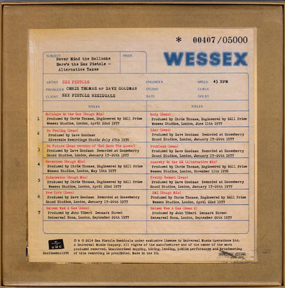 Never Mind The Bollocks Here's The Sex Pistols - Alternative Takes Boxset Limited Edition Numbered
