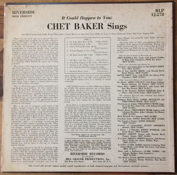 It Could Happen To You - Chet Baker Sings